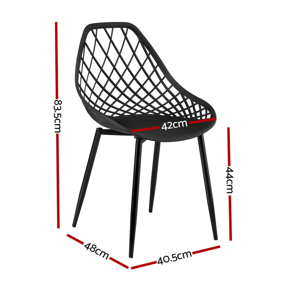 Gardeon 4PC Outdoor Dining Chairs PP Lounge Chair Patio Garden Furniture Black - Homecoze