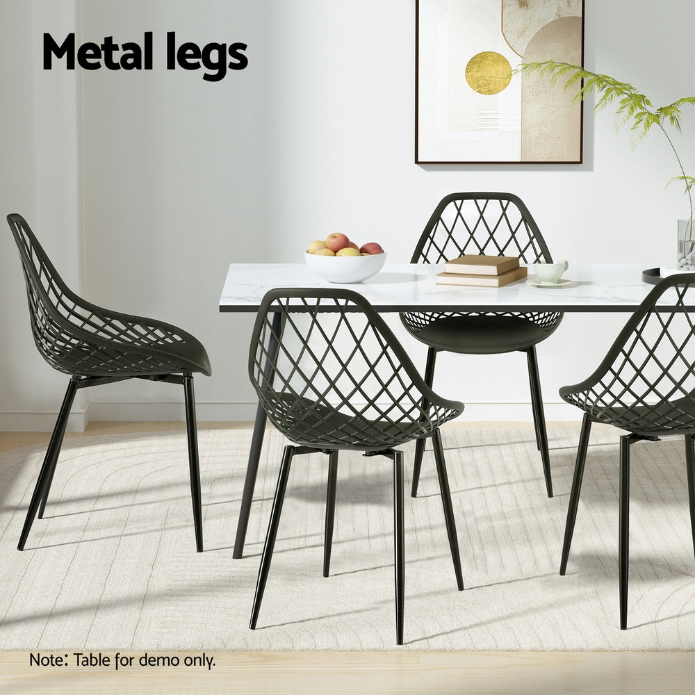 Gardeon 4PC Outdoor Dining Chairs PP Lounge Chair Patio Garden Furniture Black - Homecoze