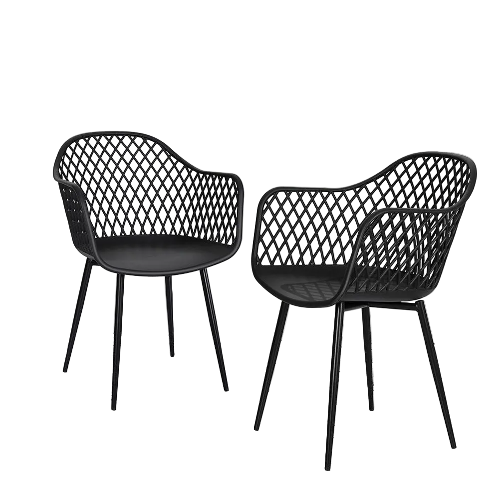 Sienna (Set of 4) Outdoor Dining Chairs - Black - Homecoze