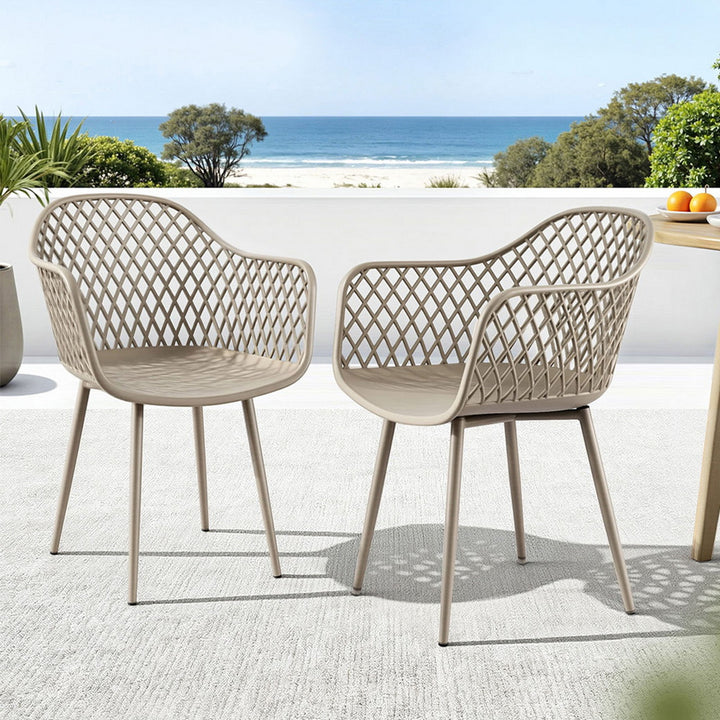 Sienna (Set of 4) Outdoor Dining Chairs - Coffee