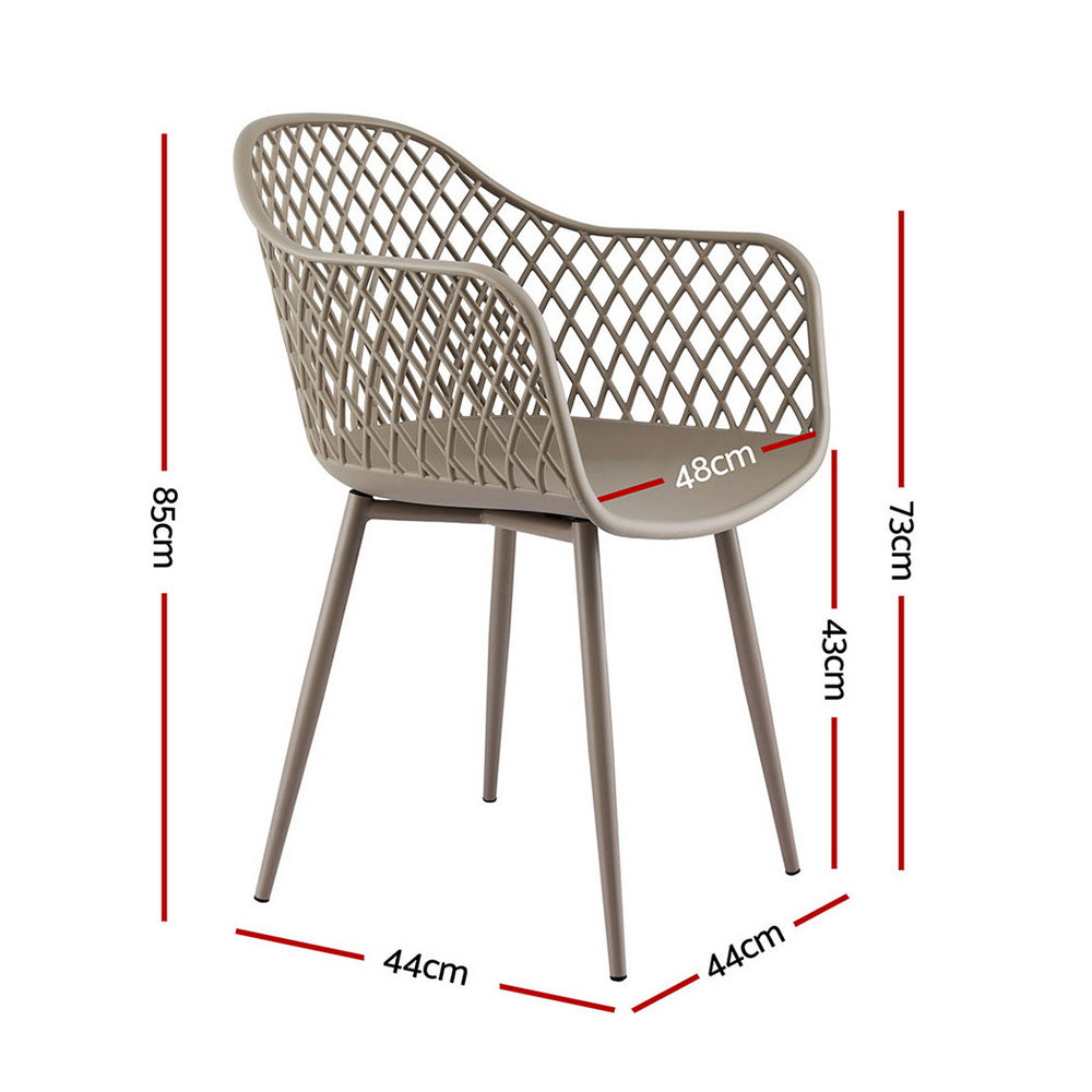 Sienna (Set of 4) Outdoor Dining Chairs - Coffee - Homecoze