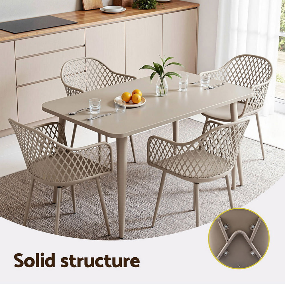 Sienna (Set of 4) Outdoor Dining Chairs - Coffee - Homecoze