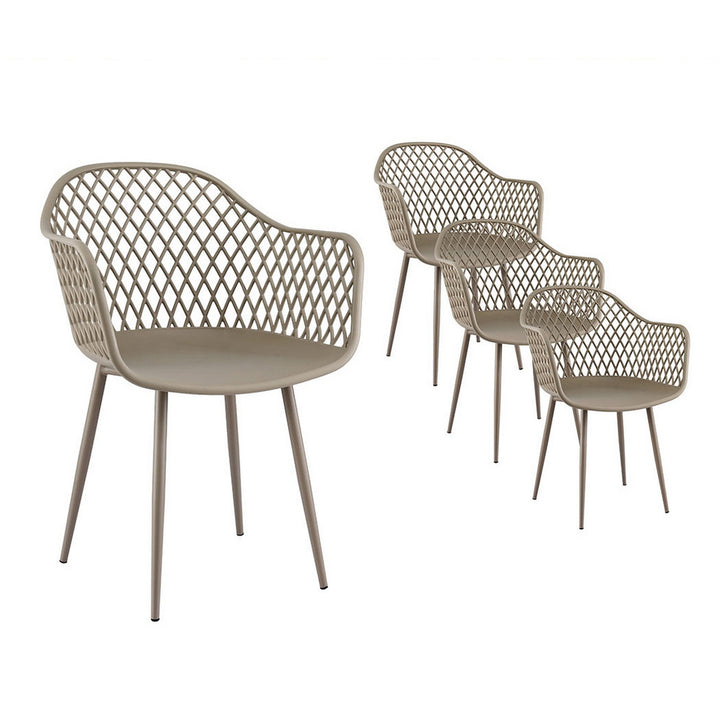 Sienna (Set of 4) Outdoor Dining Chairs - Coffee