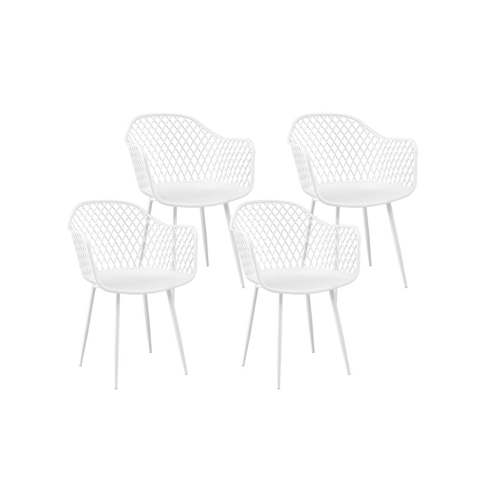 Sienna (Set of 4) Outdoor Dining Chairs - White - Homecoze
