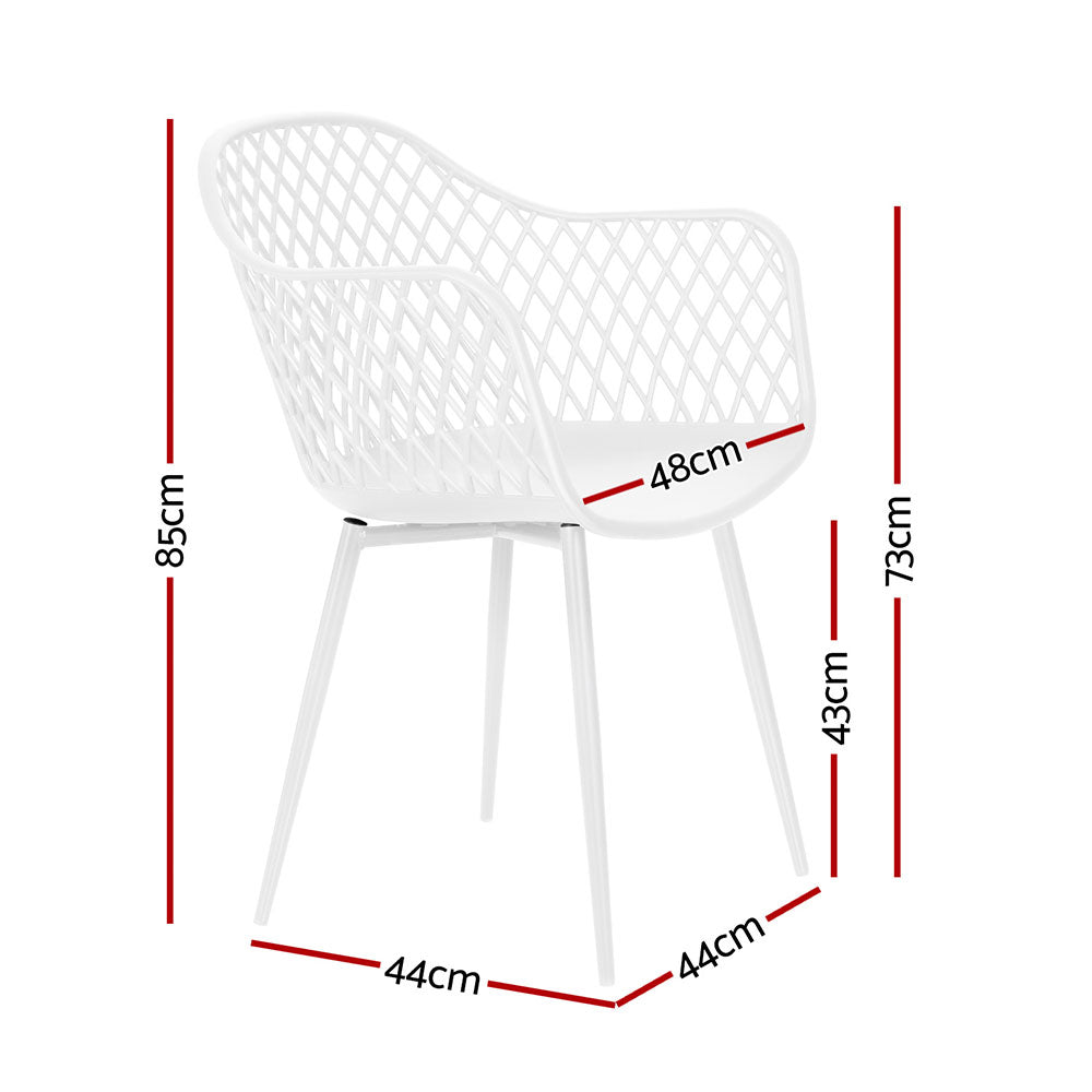 Sienna (Set of 4) Outdoor Dining Chairs - White - Homecoze