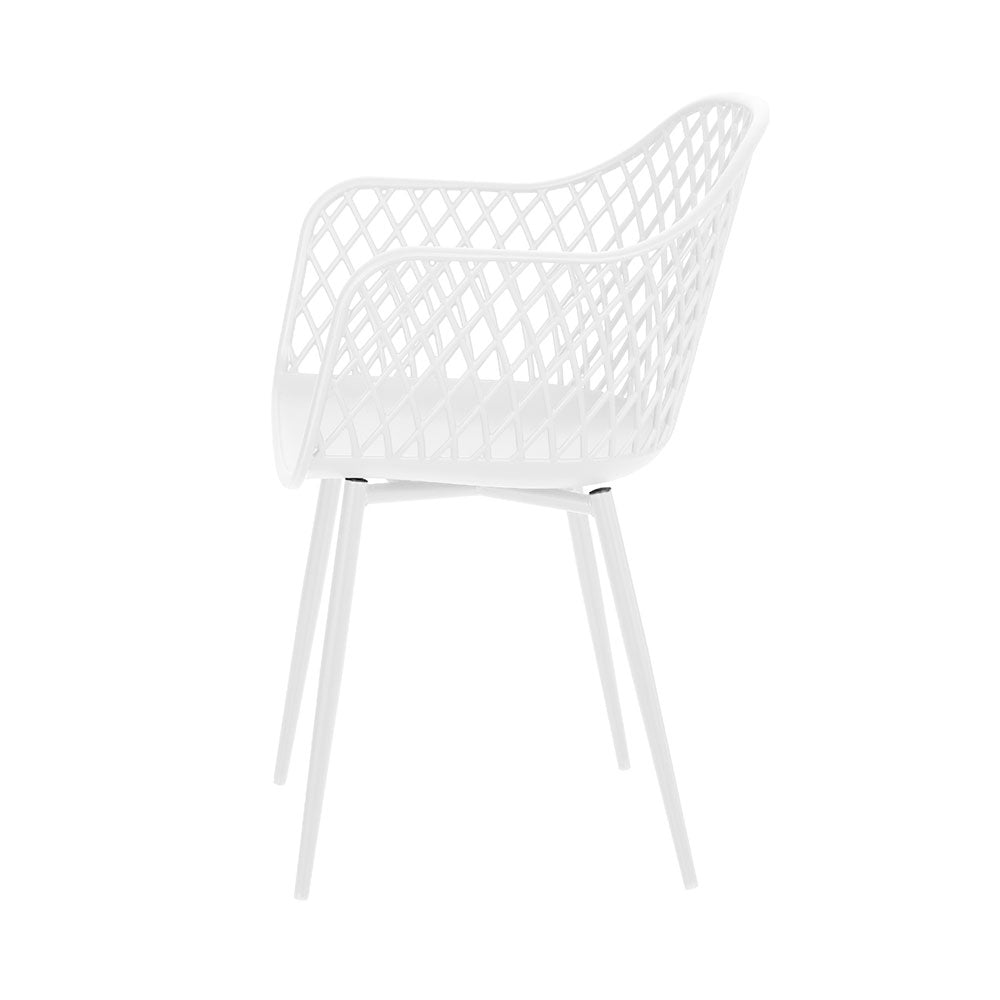Sienna (Set of 4) Outdoor Dining Chairs - White - Homecoze