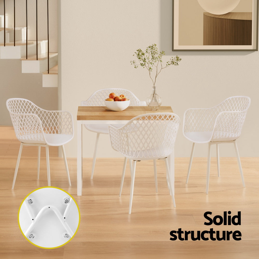 Sienna (Set of 4) Outdoor Dining Chairs - White - Homecoze