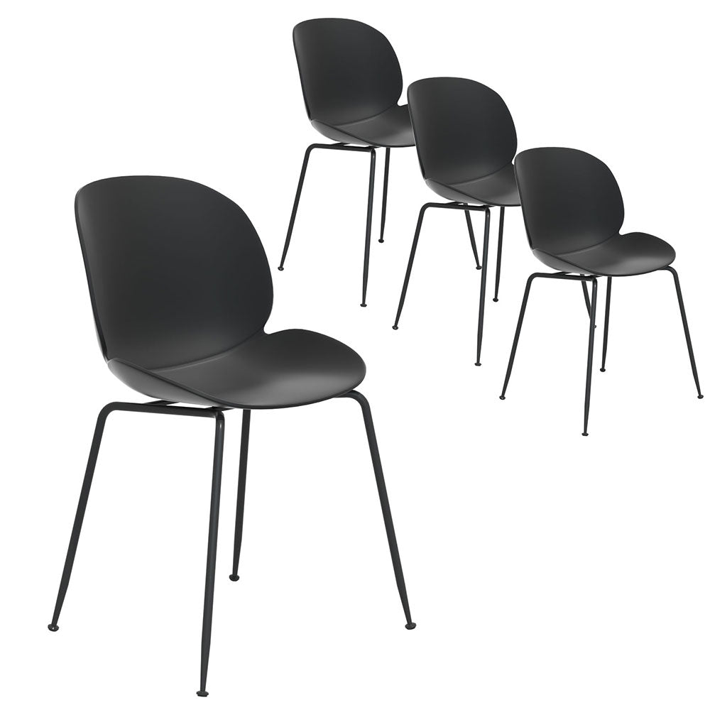 Maris (Set of 4) Outdoor Dining Chairs - Black - Homecoze