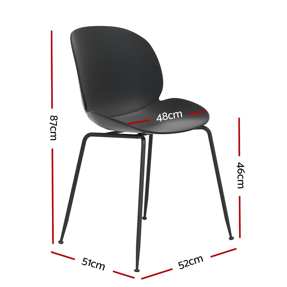 Maris (Set of 4) Outdoor Dining Chairs - Black - Homecoze