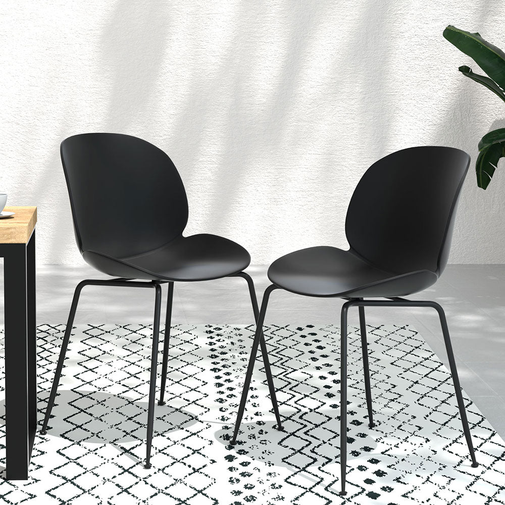 Maris (Set of 4) Outdoor Dining Chairs - Black - Homecoze