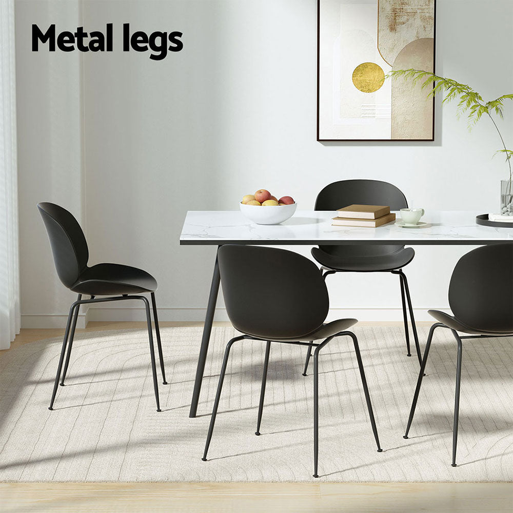 Maris (Set of 4) Outdoor Dining Chairs - Black - Homecoze