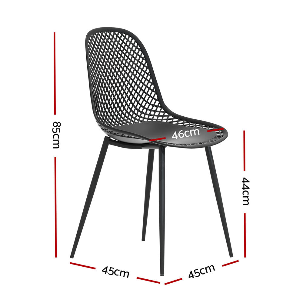 Marlo (Set of 4) Outdoor Dining Chairs - Black - Homecoze