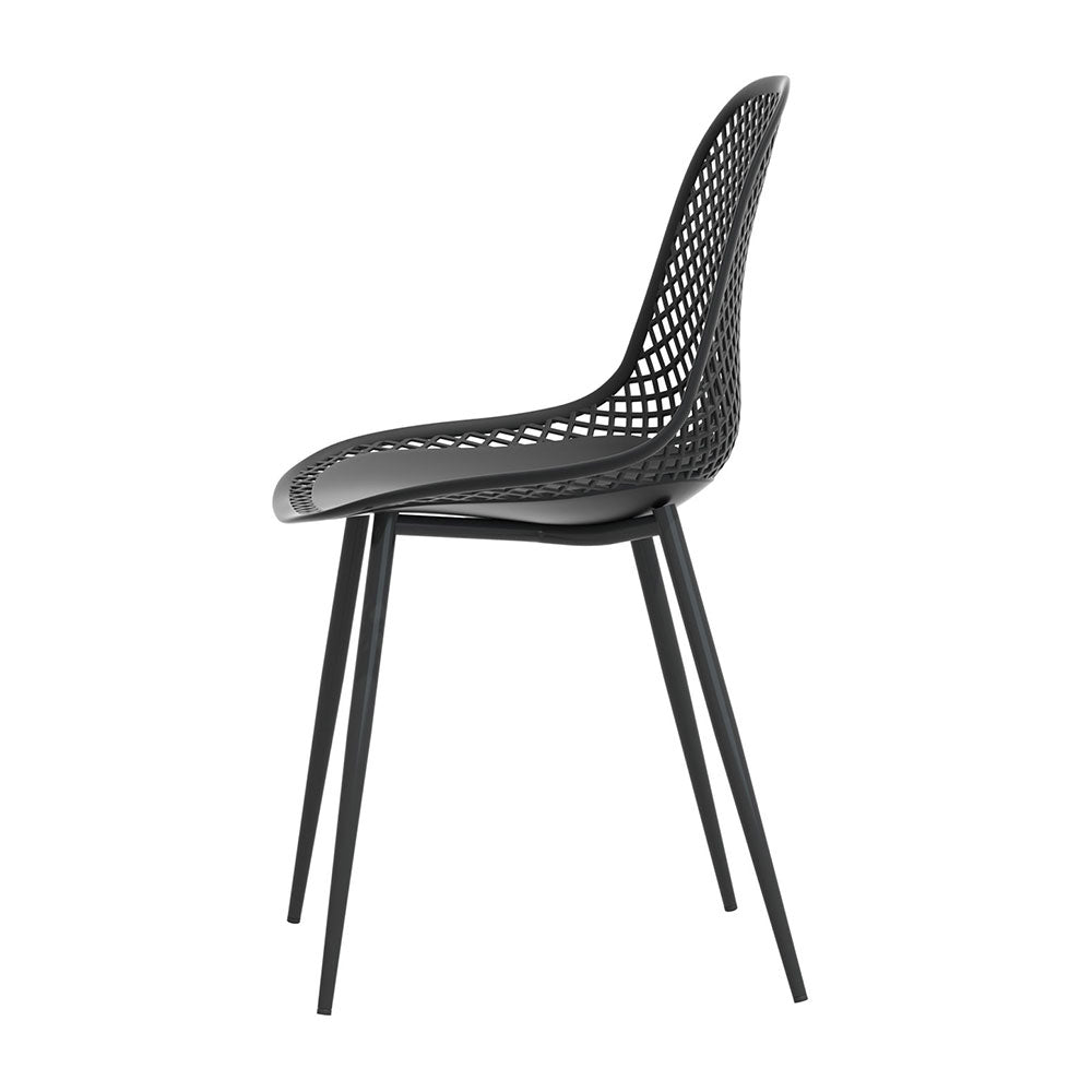 Marlo (Set of 4) Outdoor Dining Chairs - Black - Homecoze