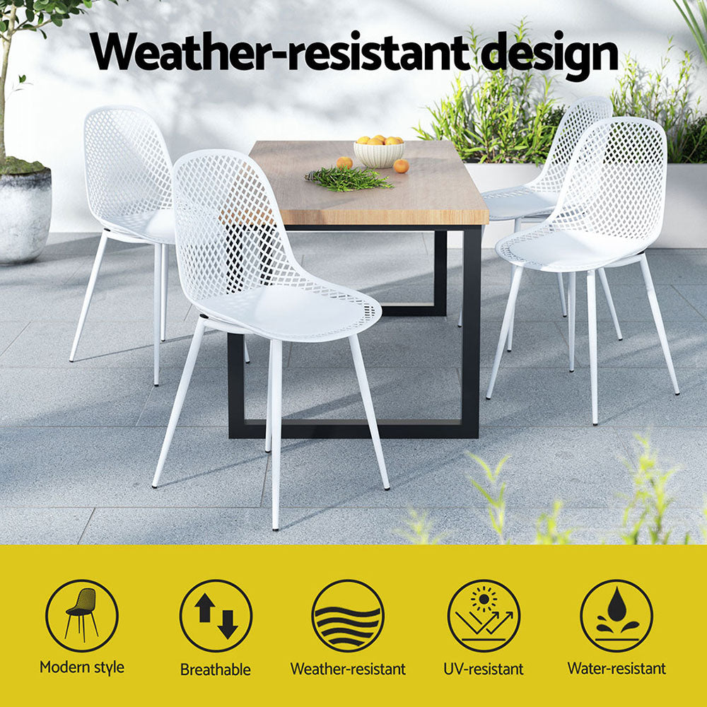 Marlo (Set of 4) Outdoor Dining Chairs - White - Homecoze
