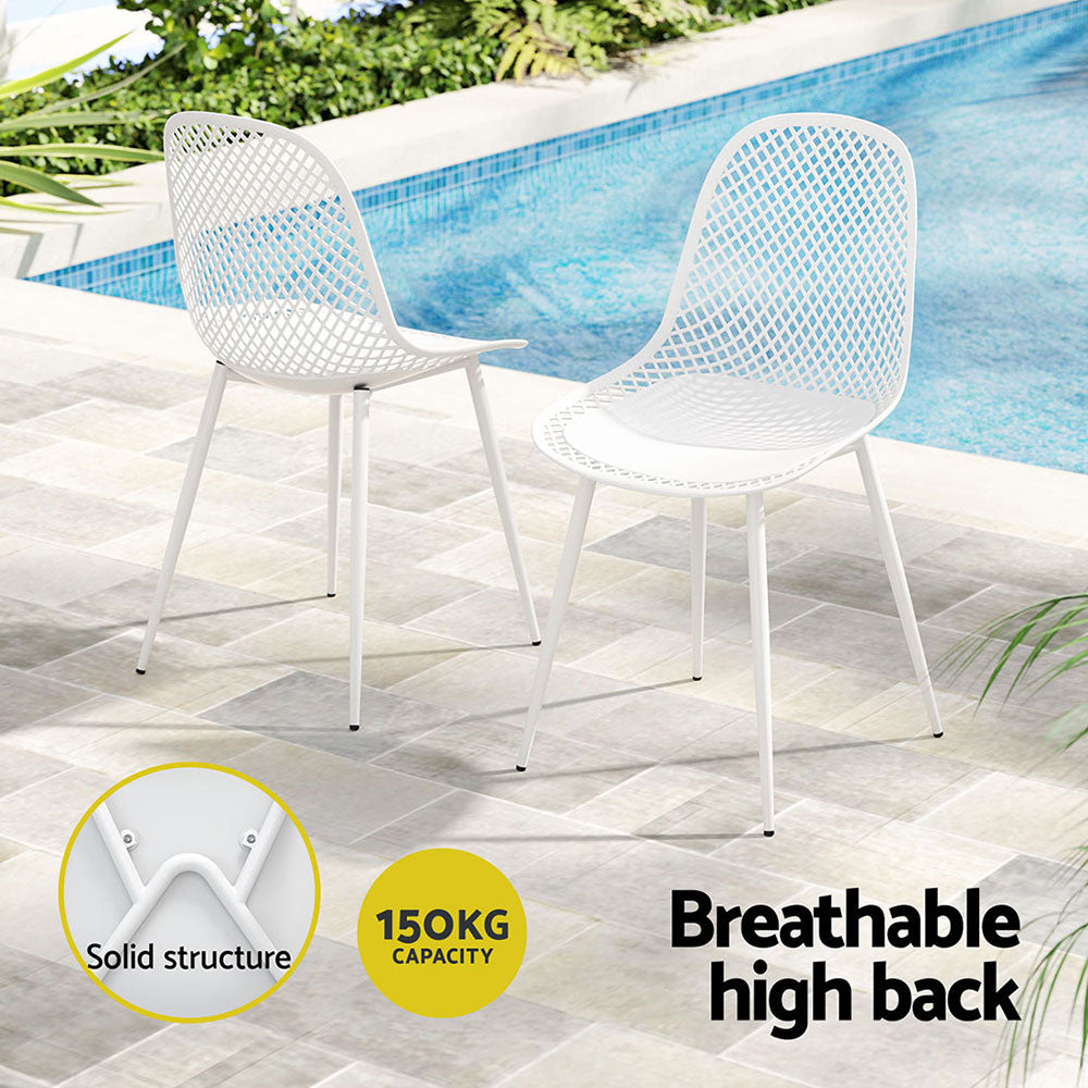Marlo (Set of 4) Outdoor Dining Chairs - White - Homecoze