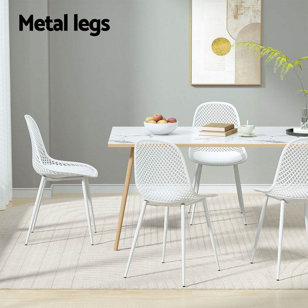 Marlo (Set of 4) Outdoor Dining Chairs - White - Homecoze