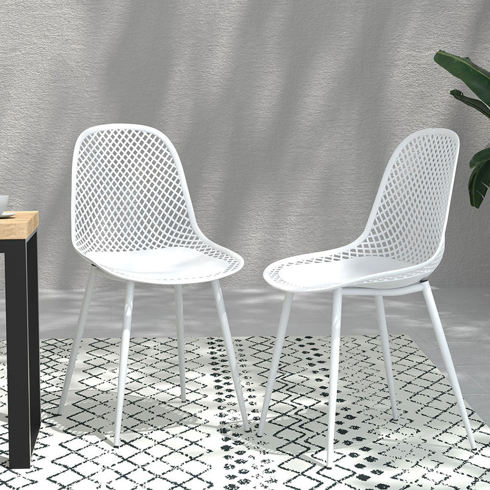 Marlo (Set of 4) Outdoor Dining Chairs - White - Homecoze