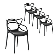 Alden (Set of 4) Stackable Outdoor Dining Chairs - Black - Homecoze