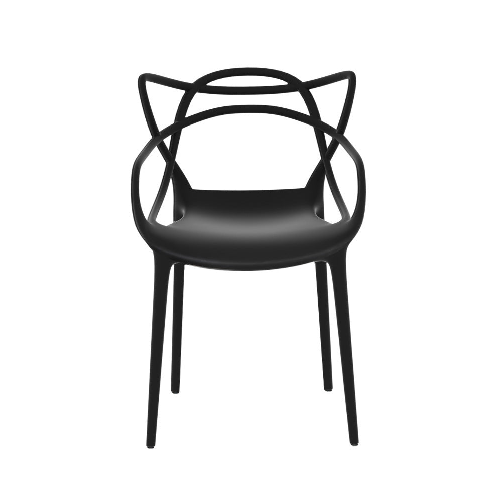 Alden (Set of 4) Stackable Outdoor Dining Chairs - Black