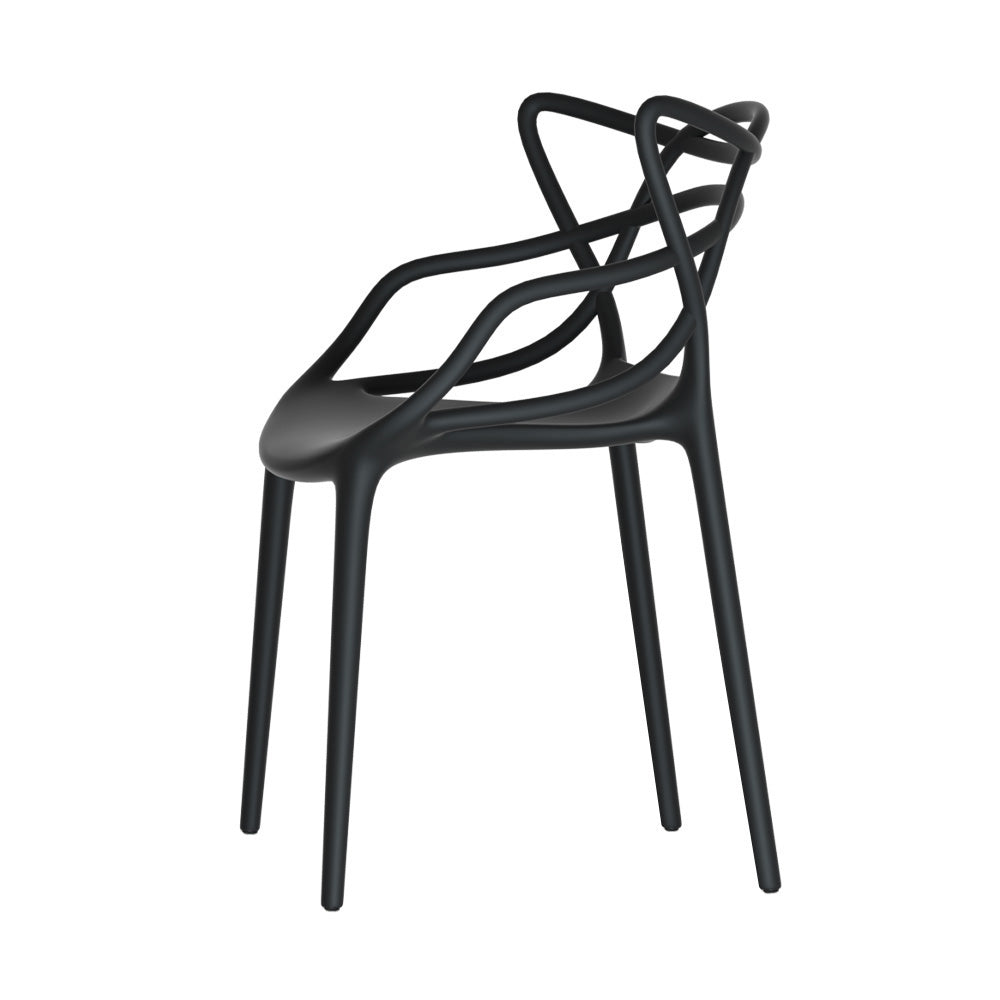 Alden (Set of 4) Stackable Outdoor Dining Chairs - Black - Homecoze