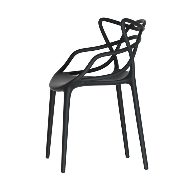 Alden (Set of 4) Stackable Outdoor Dining Chairs - Black