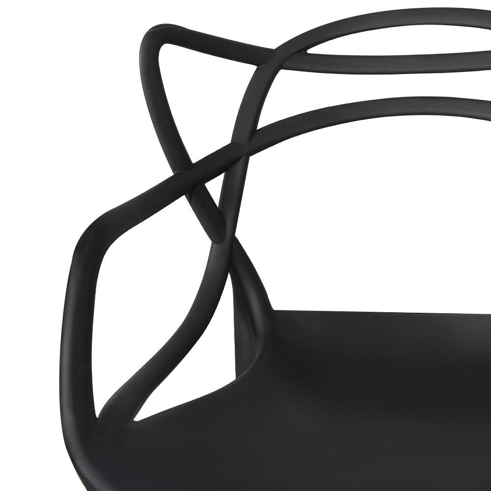 Alden (Set of 4) Stackable Outdoor Dining Chairs - Black - Homecoze