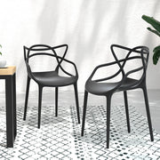 Alden (Set of 4) Stackable Outdoor Dining Chairs - Black - Homecoze