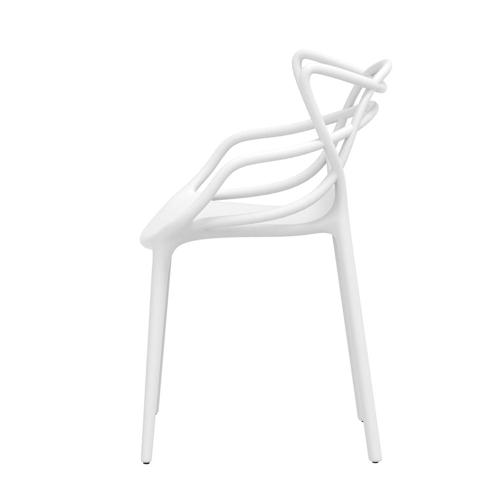 Alden (Set of 4) Stackable Outdoor Dining Chairs - White - Homecoze