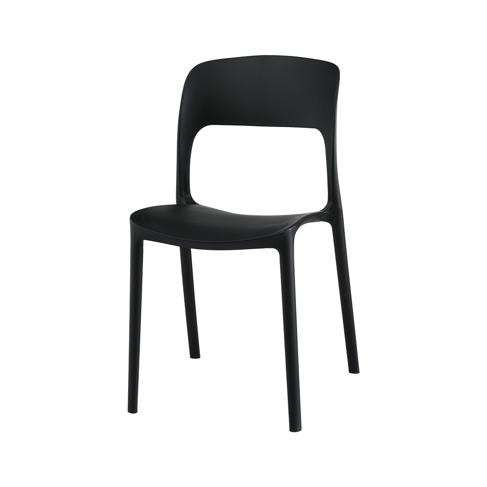 Gardeon 4PC Outdoor Dining Chairs Stackable PP Patio Chair Garden Furniture Black - Homecoze