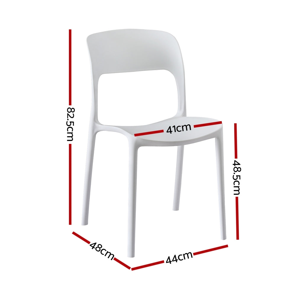 Gardeon 4PC Outdoor Dining Chairs Stackable PP Patio Chair Garden Furniture White - Homecoze