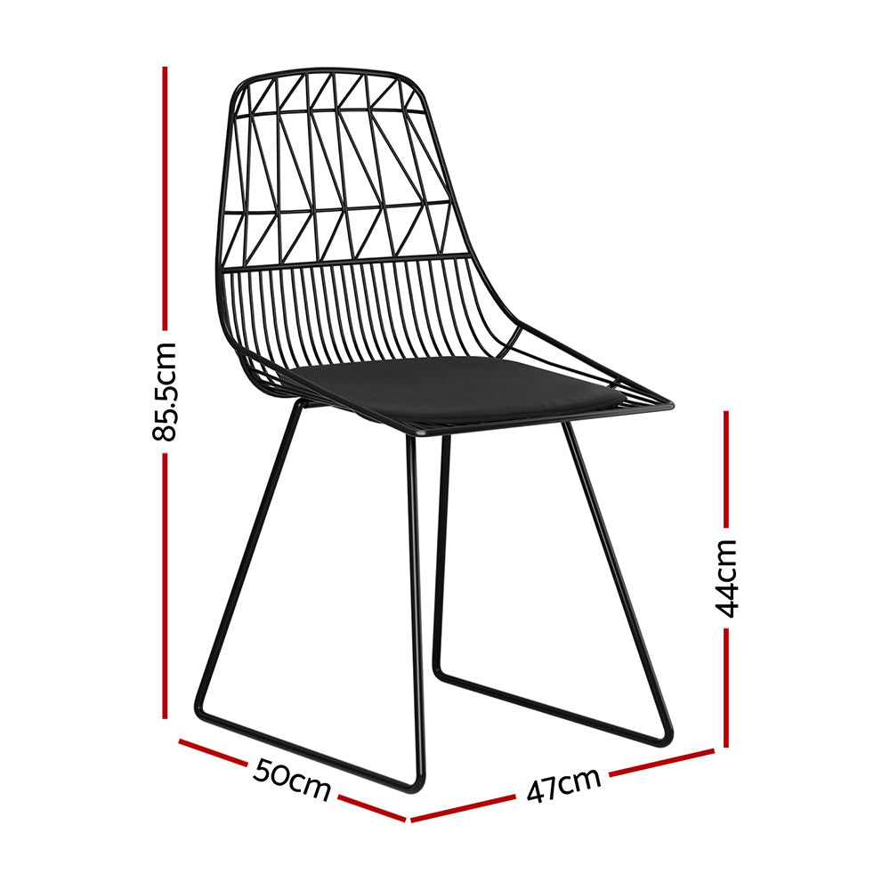 Ridge (Set of 2) Steel Outdoor Dining Chairs - Black - Homecoze