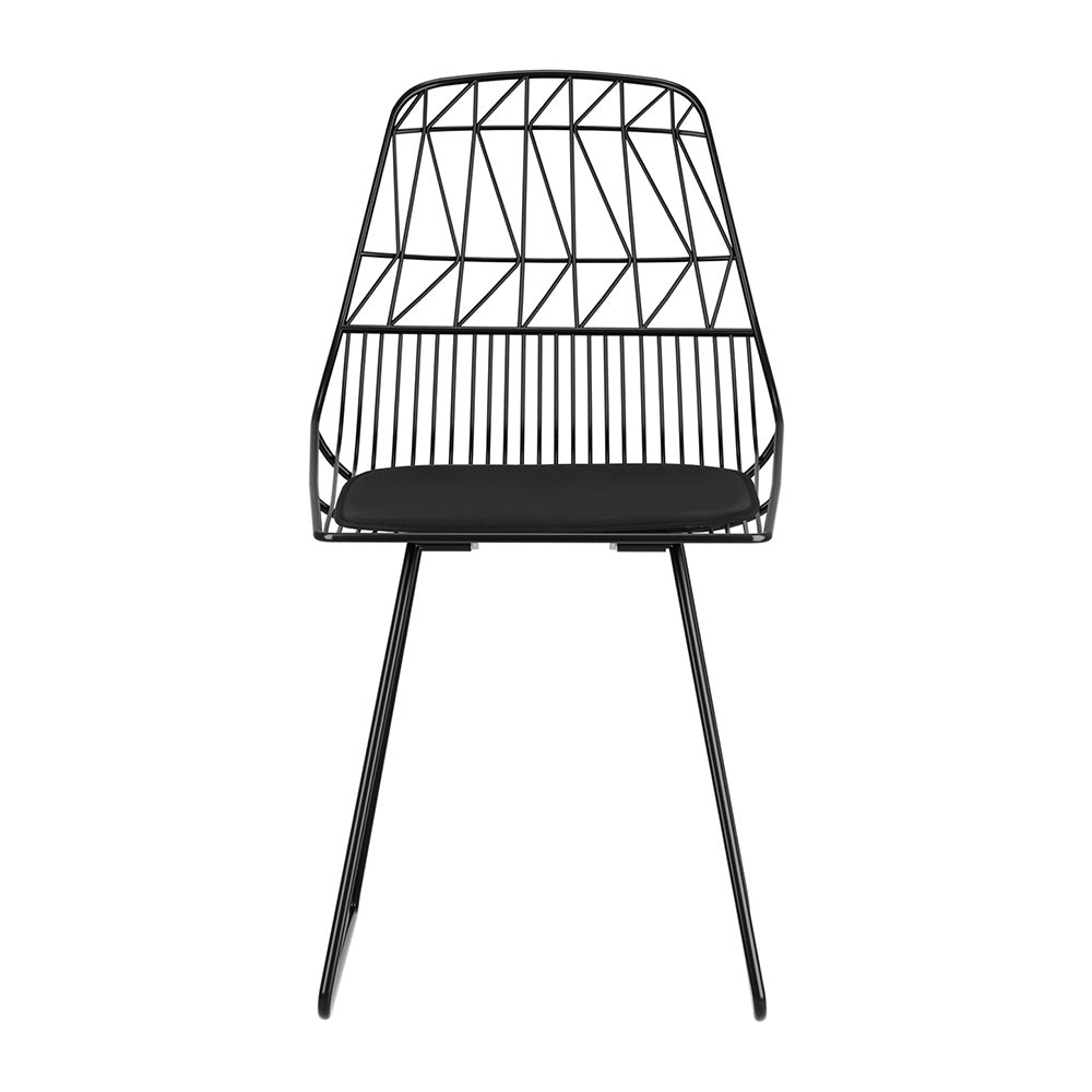 Ridge (Set of 2) Steel Outdoor Dining Chairs - Black - Homecoze