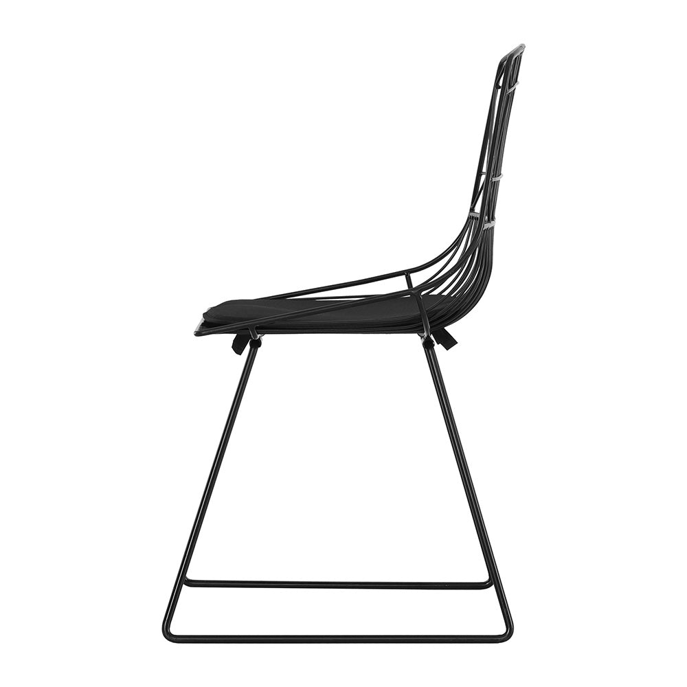 Ridge (Set of 2) Steel Outdoor Dining Chairs - Black - Homecoze