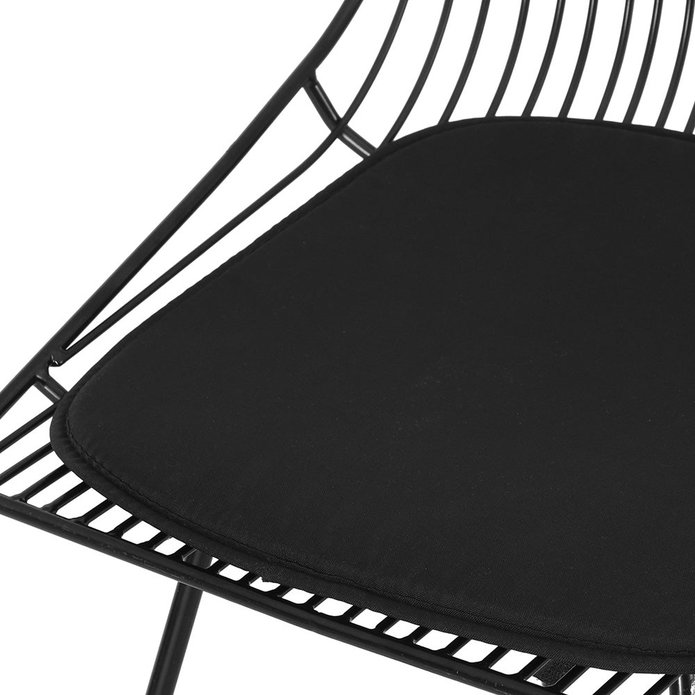 Ridge (Set of 2) Steel Outdoor Dining Chairs - Black - Homecoze