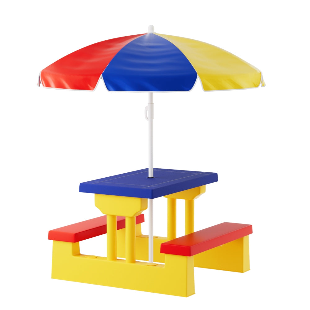 Kids Indoor/Outdoor Table and Chair Set with Umbrella - Homecoze