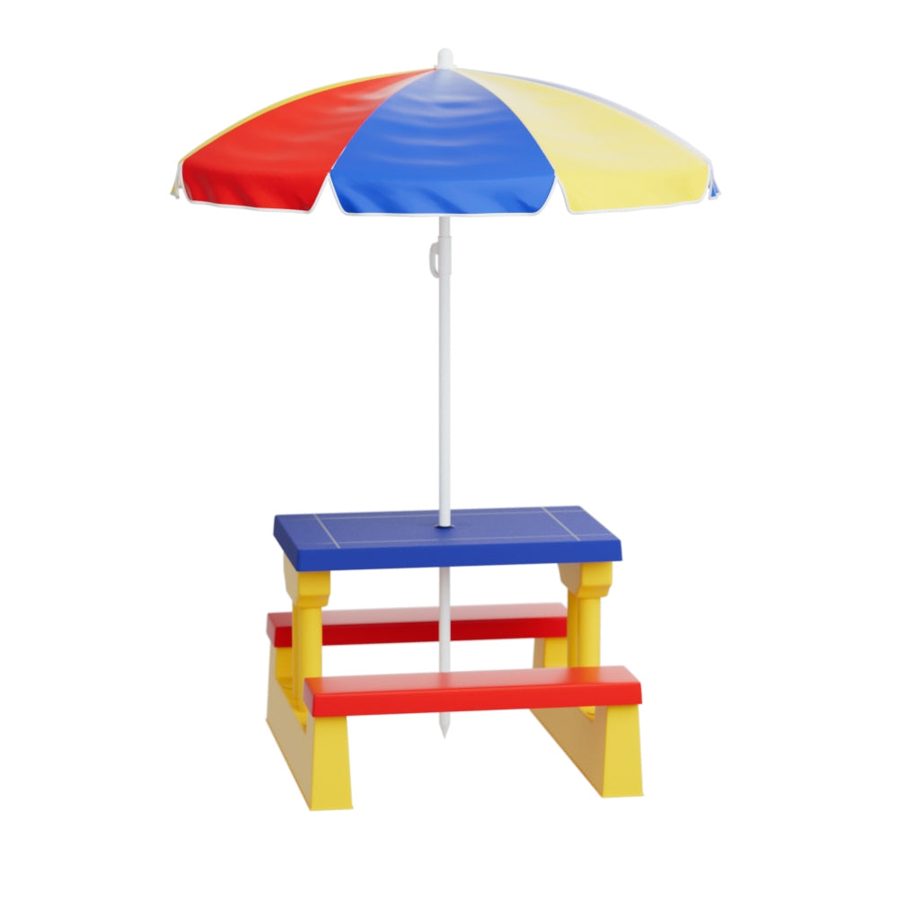 Kids Indoor/Outdoor Table and Chair Set with Umbrella - Homecoze