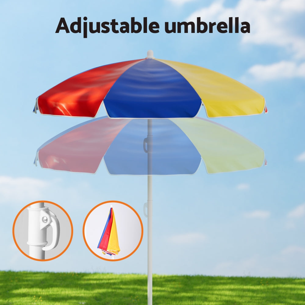 Kids Indoor/Outdoor Table and Chair Set with Umbrella - Homecoze
