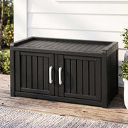 Outdoor Shoe Cabinet Storage Bench 81cm – Black