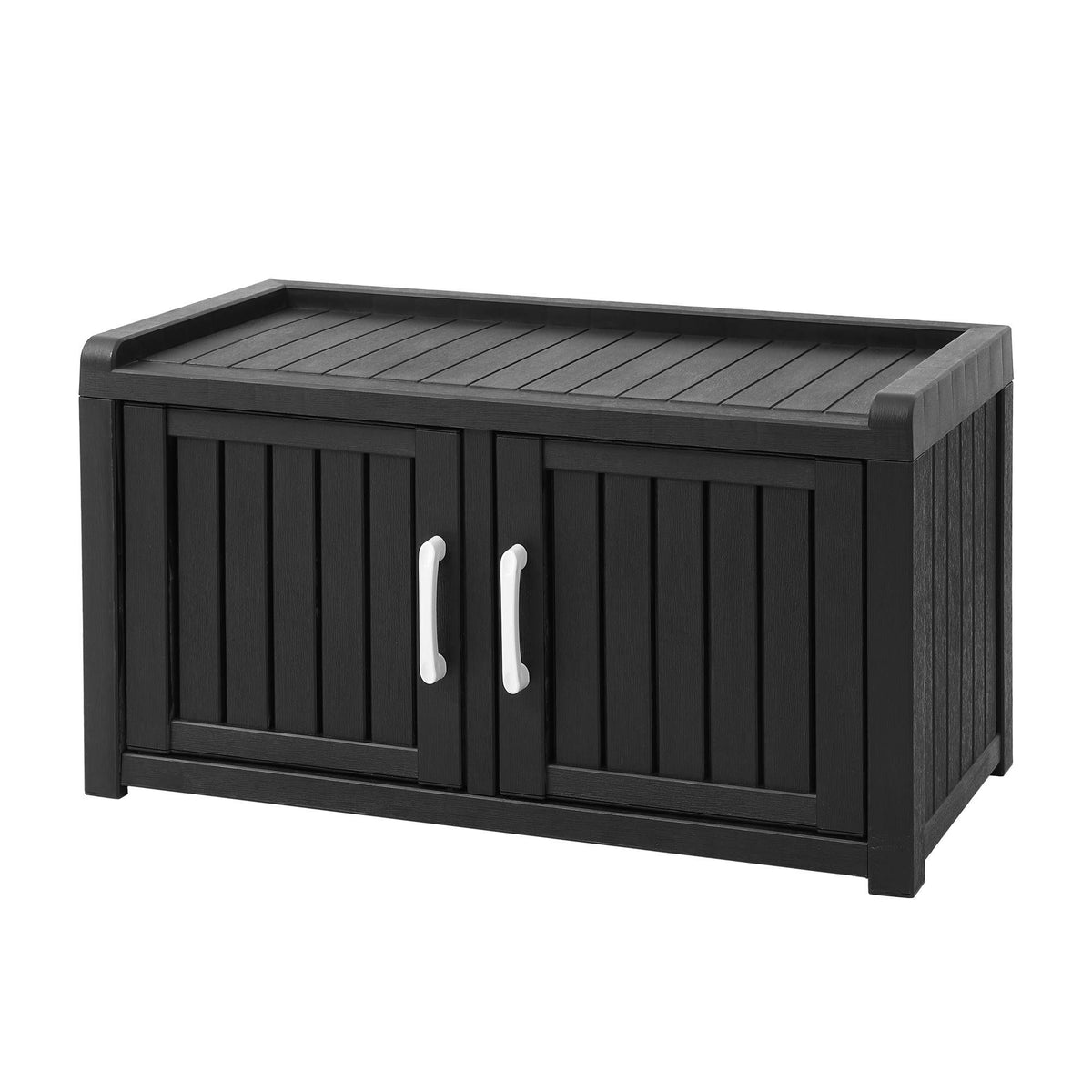 Outdoor Shoe Cabinet Storage Bench 81cm – Black