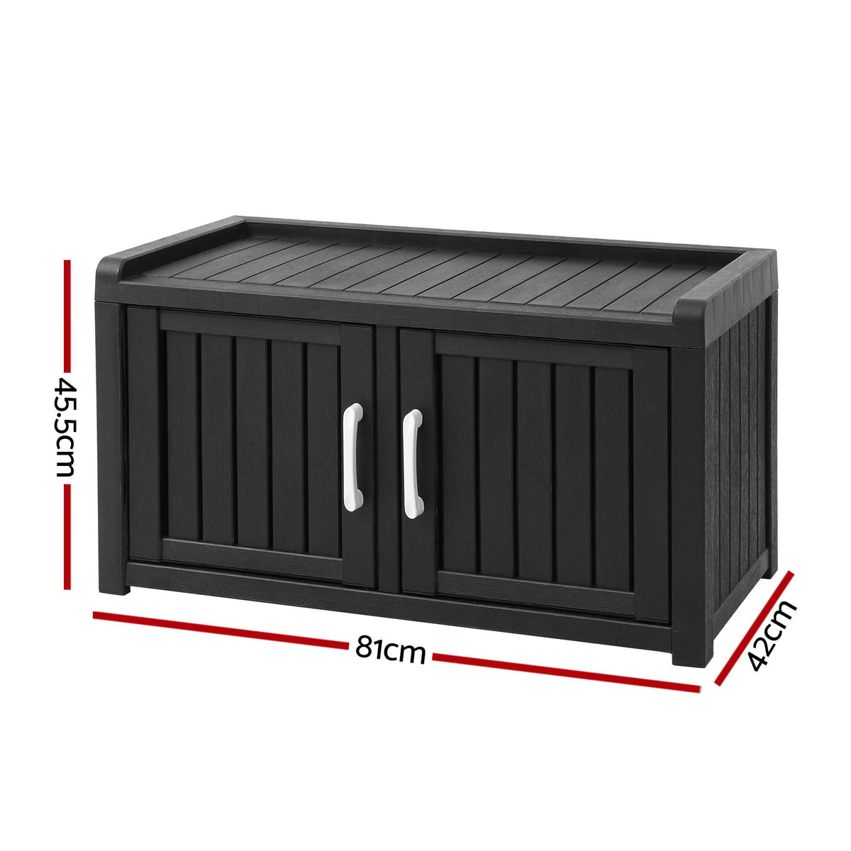 Outdoor Shoe Cabinet Storage Bench 81cm – Black