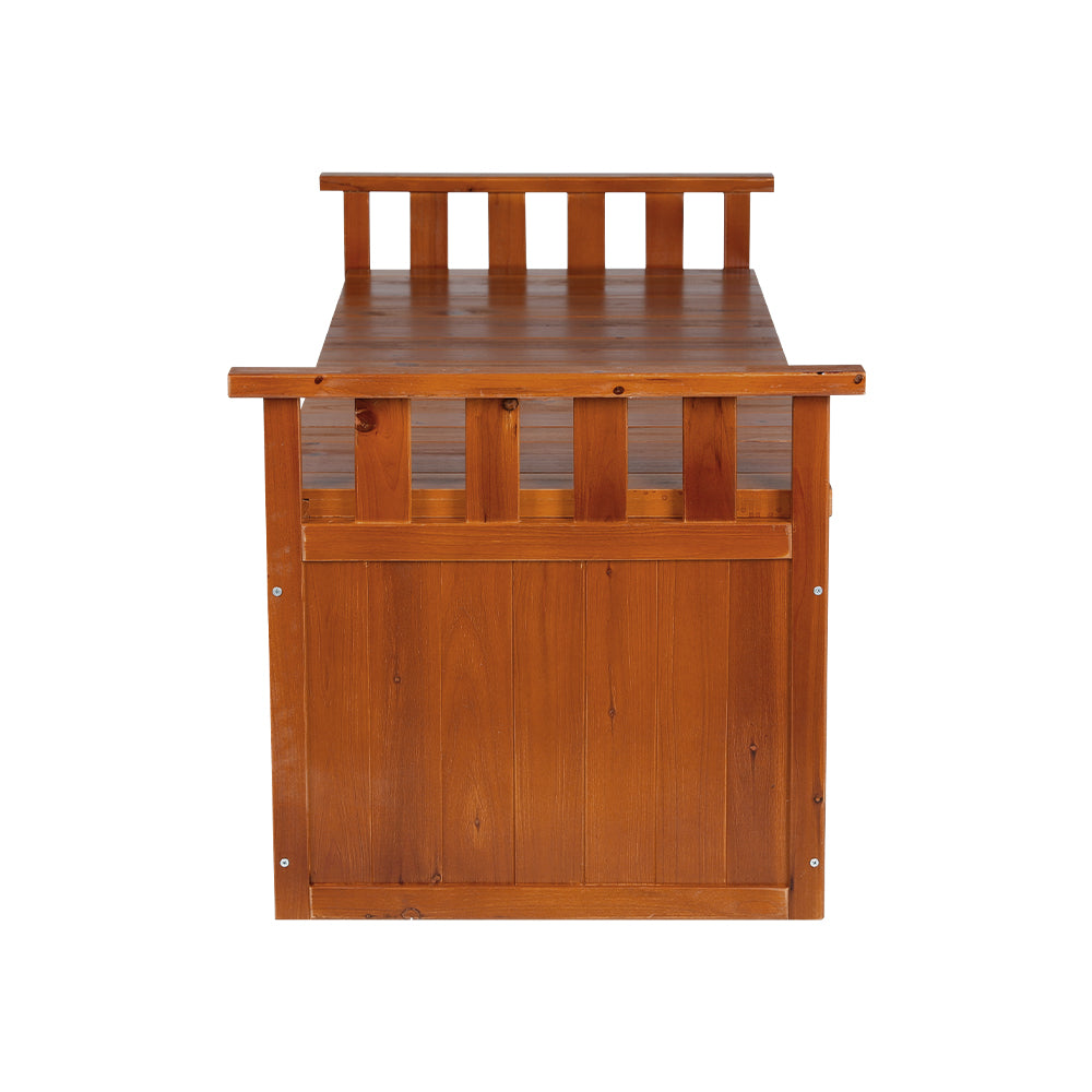 200L Wooden Outdoor Storage Box - Brown - Homecoze