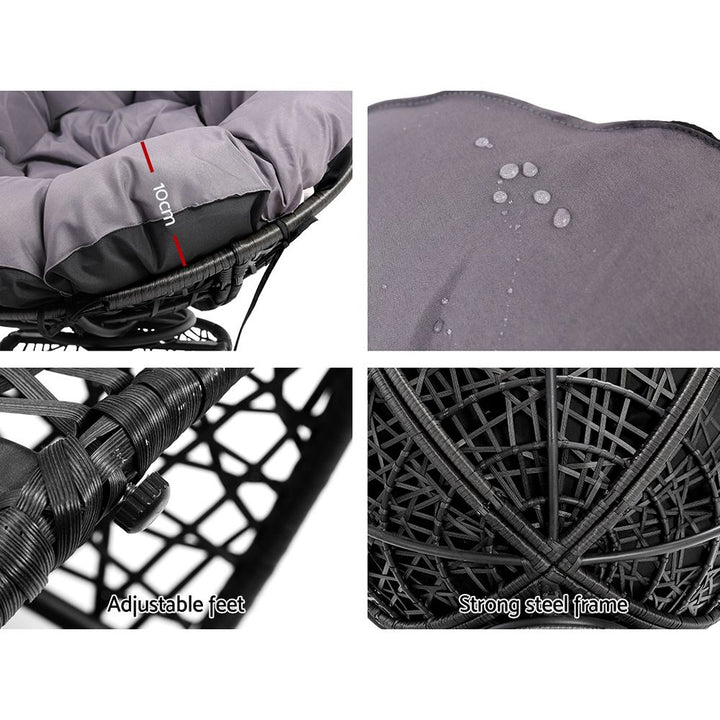 Papasan Outdoor Lounge Chair - Black