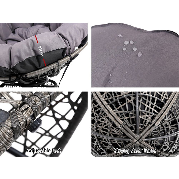 Papasan Outdoor Lounge Chair - Grey