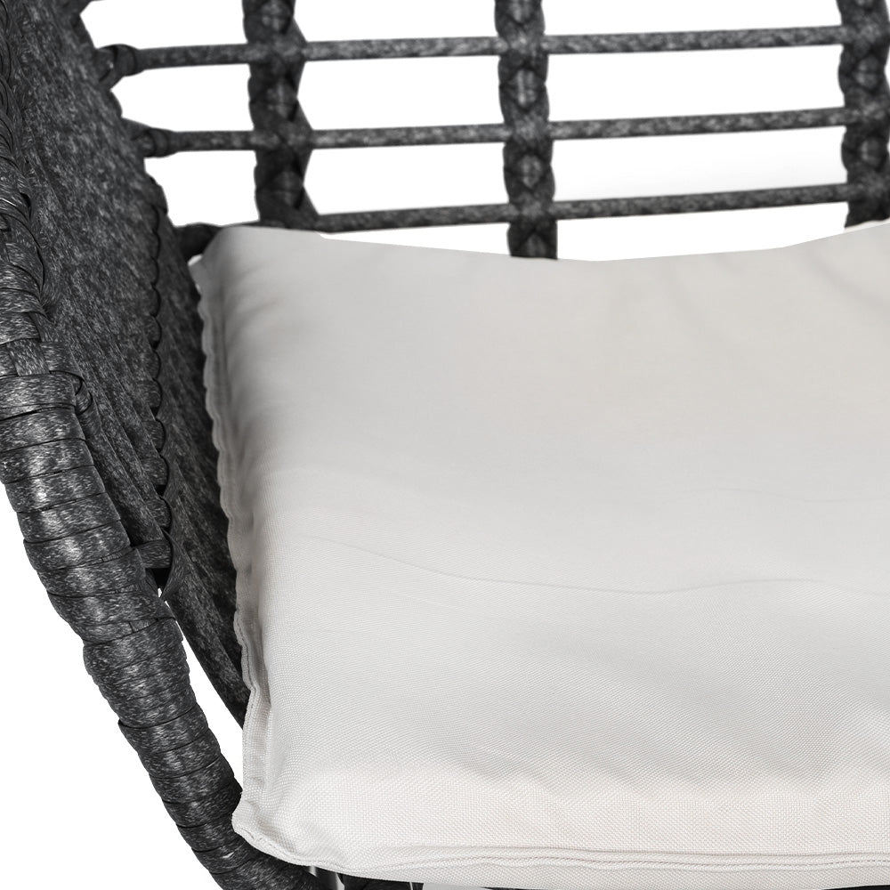 3PC Wicker Outdoor Bistro Table & Chair Set - Charcoal - Homecoze
