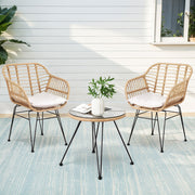 Laguna 2-Seater Wicker Outdoor Bistro Set – Natural