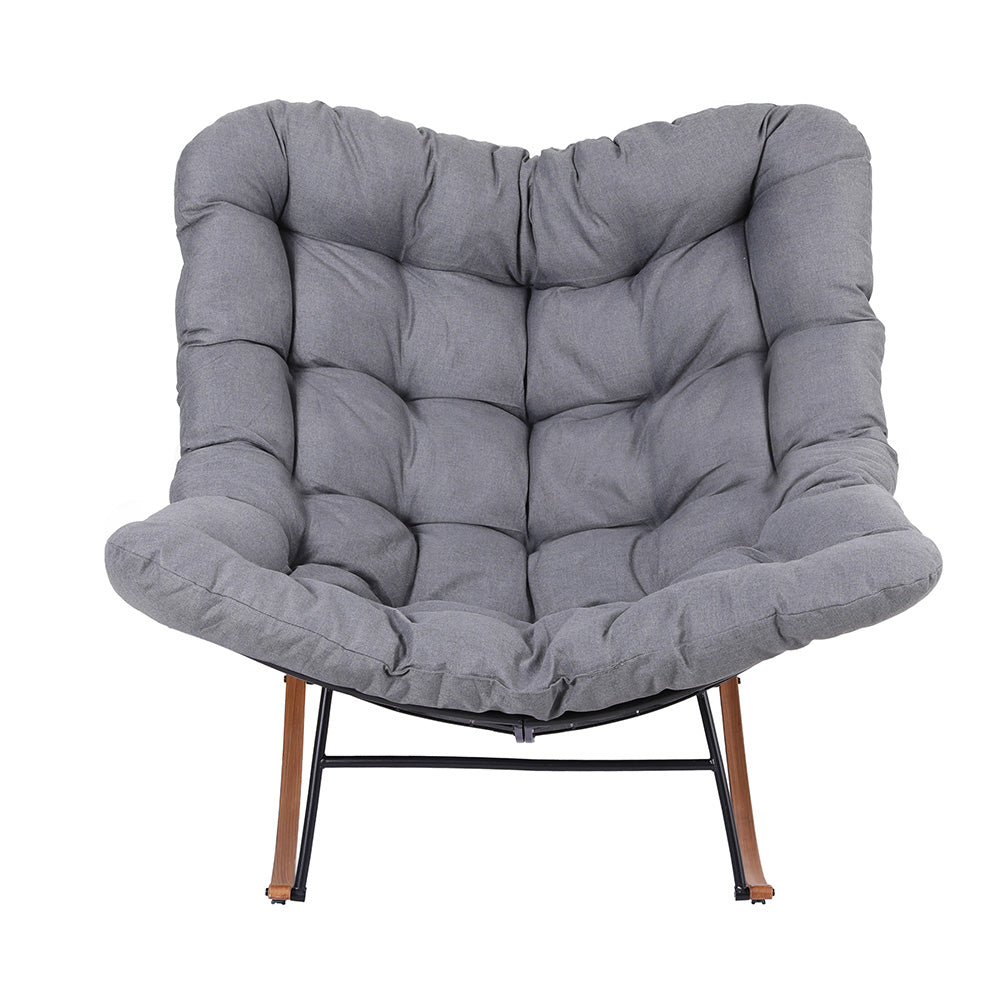 Papasan Outdoor Rocking Chair - Grey - Homecoze