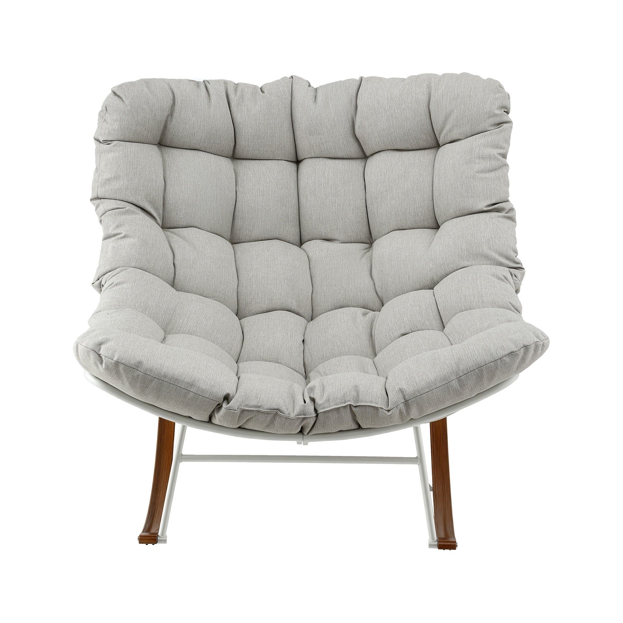 Gardeon Outdoor Rocking Chair Furniture Papasan Recliner Garden Patio Lounge Setting White - Homecoze