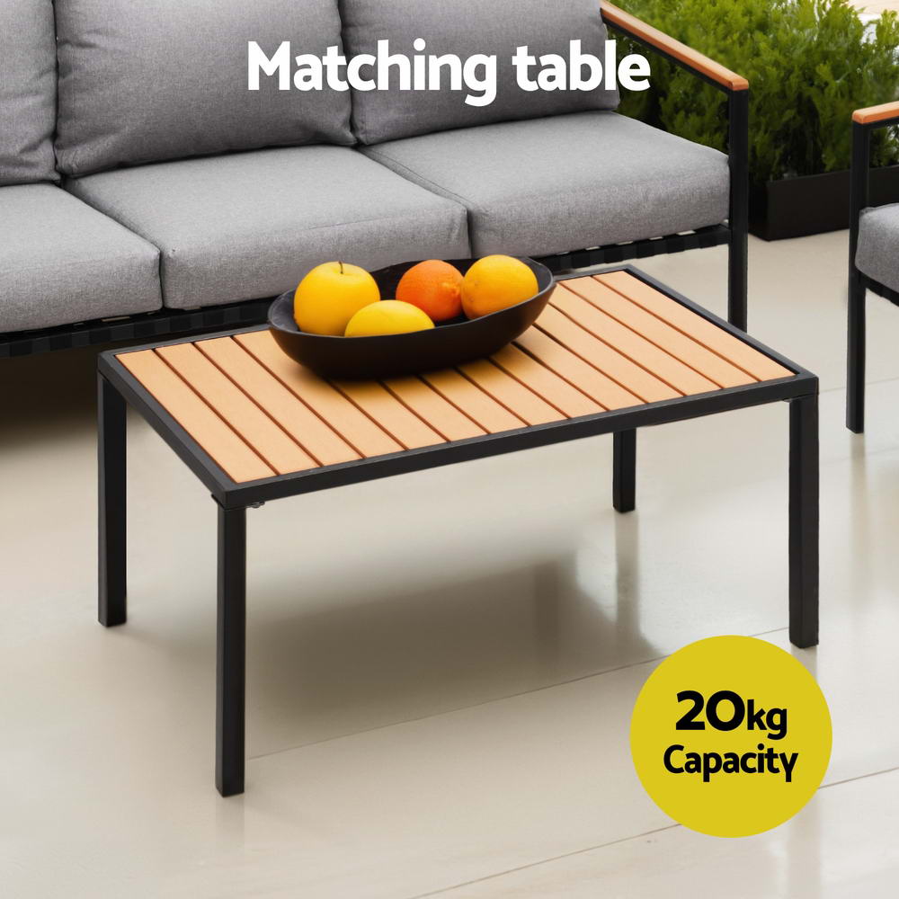5 Seater Outdoor Sofa Set - Black & Grey - Homecoze