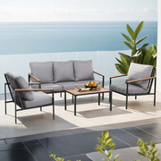5 Seater Outdoor Sofa Set - Black & Grey - Homecoze