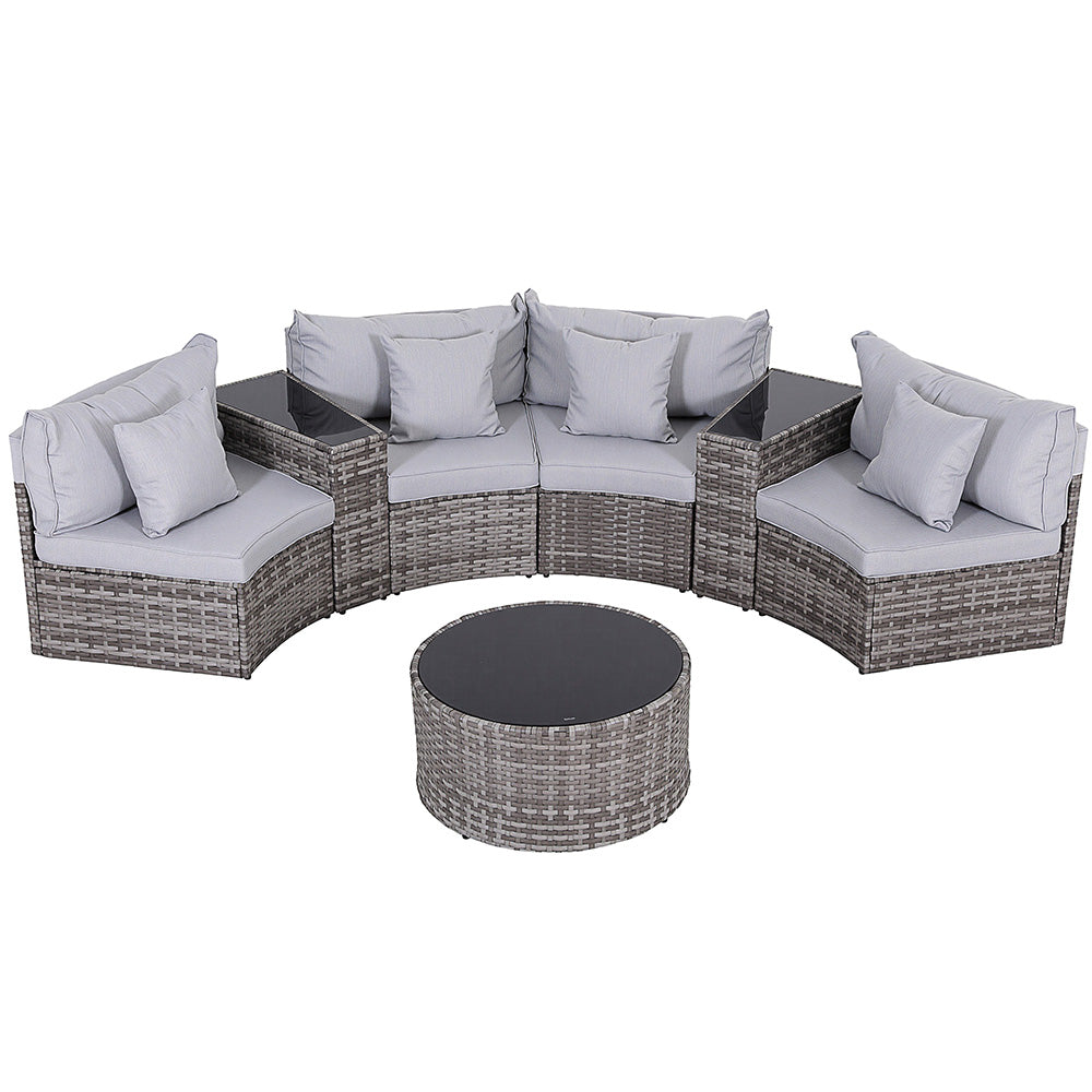 4-Seat Modular Outdoor Sofa Set - Grey - Homecoze